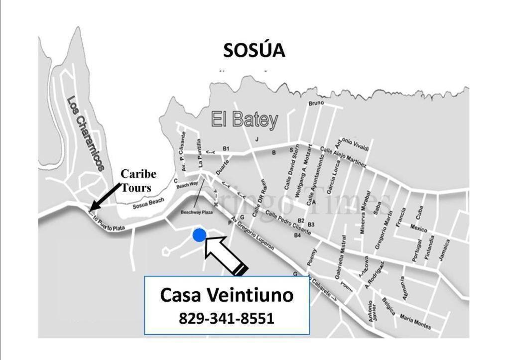 Casa Veintiuno Hotell Sosúa Exteriör bild